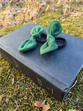 Evergreen Corduroy Bow Hair Ties - Fits All Sizes - Fall Boho Holiday Gifts